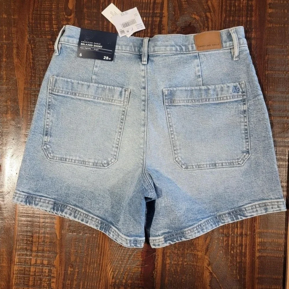 New American Eagle relaxed strigid shorts super high rise‎ size 6/28 womens new - Picture 6 of 7